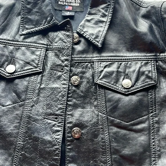 Polo Ralph Lauren Black Leather Jacket - Picture 4 of 9